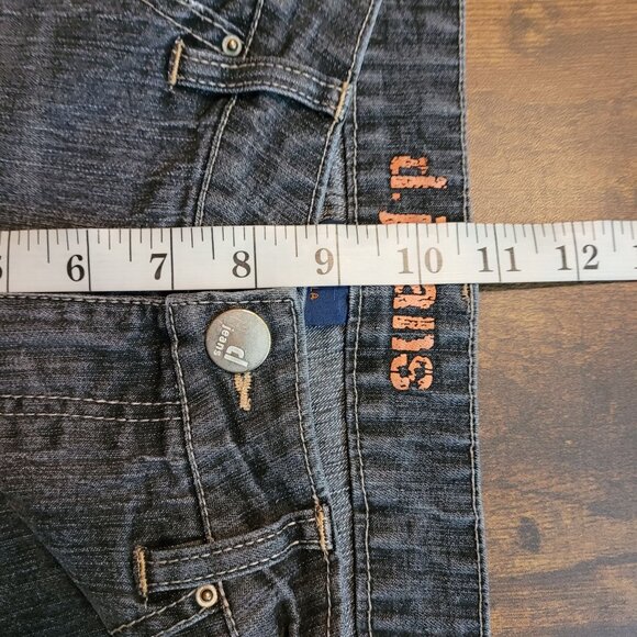 Vtg D Jeans 8 Bootcut Floral Embroidered Charcoal Black Wash Denim Boho Western - Picture 7 of 10